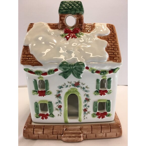 Pfaltzgraff Winterberry Christmas House Tea Light Candle Holder - Picture 7 of 14